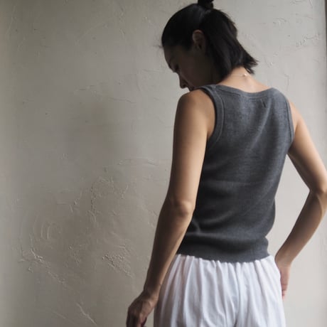 round neck rib knit tank