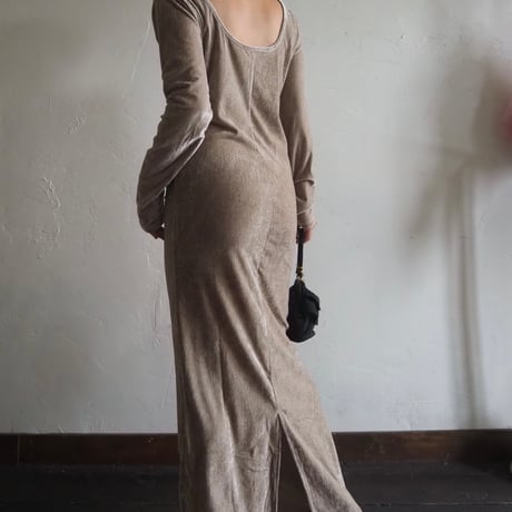 back open velvet dress