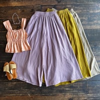 double gauze cotton wide pants