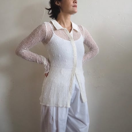 sheer lace shirt 4 color