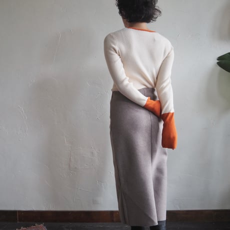 bi-color rib knit tops