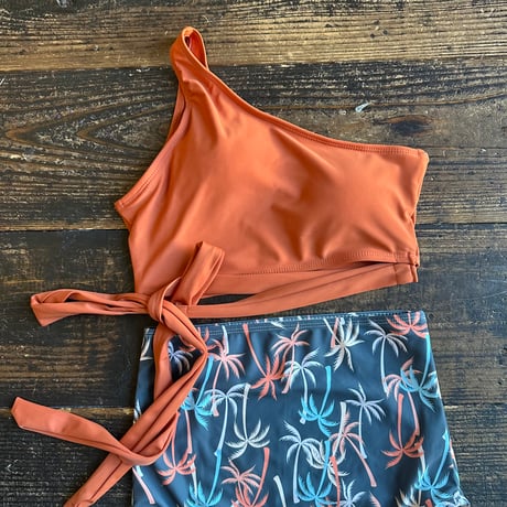 high waist one shoulder bikini
