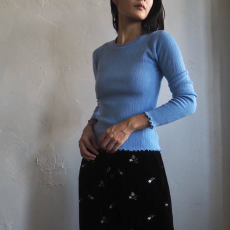 crew neck mellow knit cut & sew