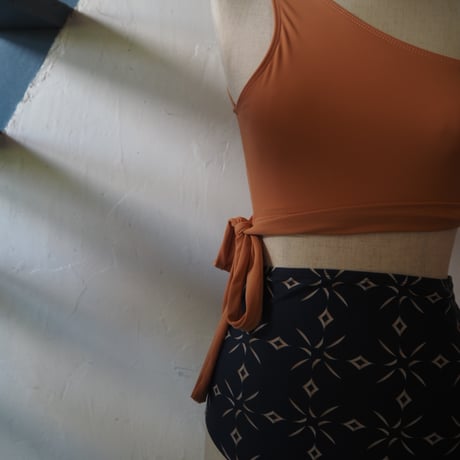 high waist one shoulder bikini