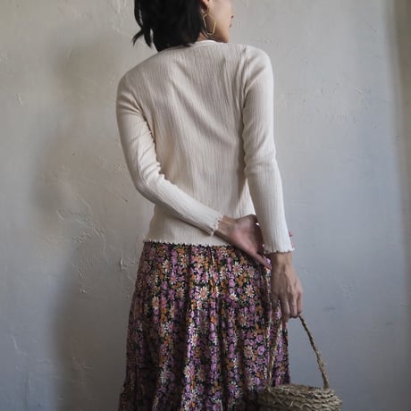 crew neck mellow knit cut & sew