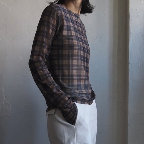plaid sheer tops