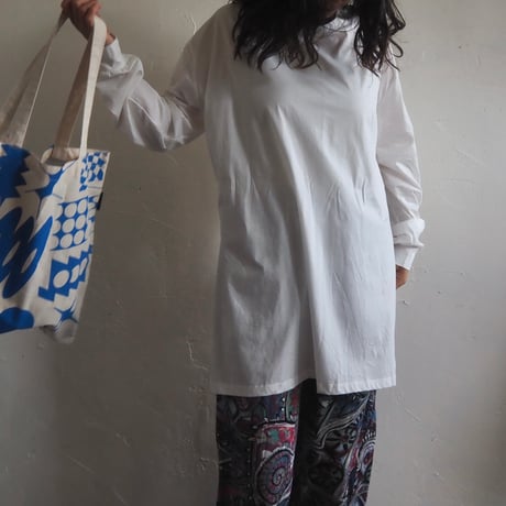 back drawstring long T-shirt