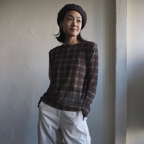 plaid sheer tops