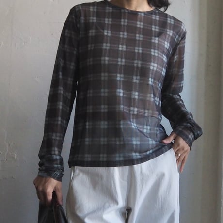 plaid sheer tops