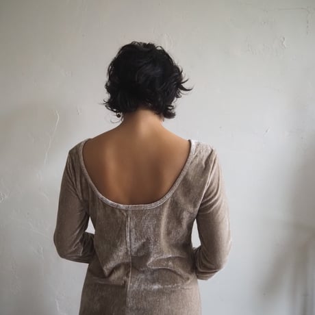 back open velvet dress