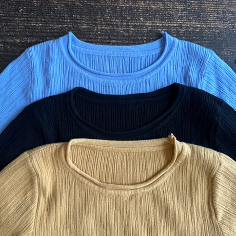 crew neck mellow knit cut & sew