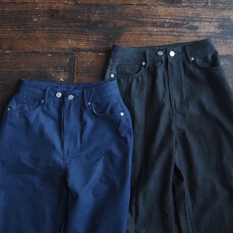 dot damage denim pants