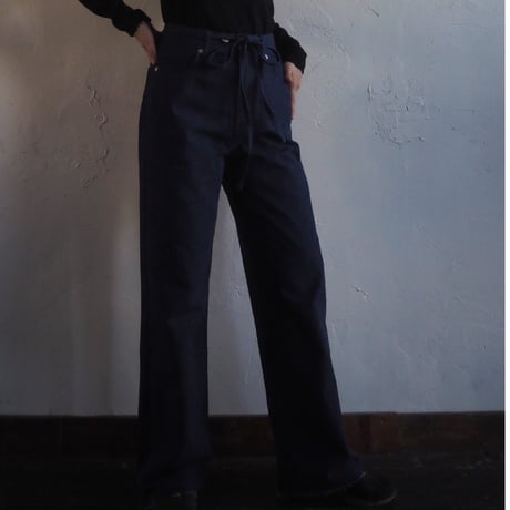 dot damage denim pants
