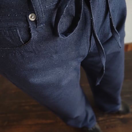 dot damage denim pants