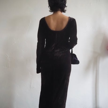 back open velvet dress