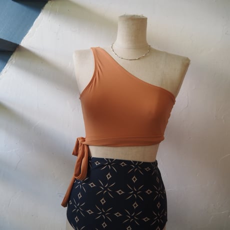 high waist one shoulder bikini