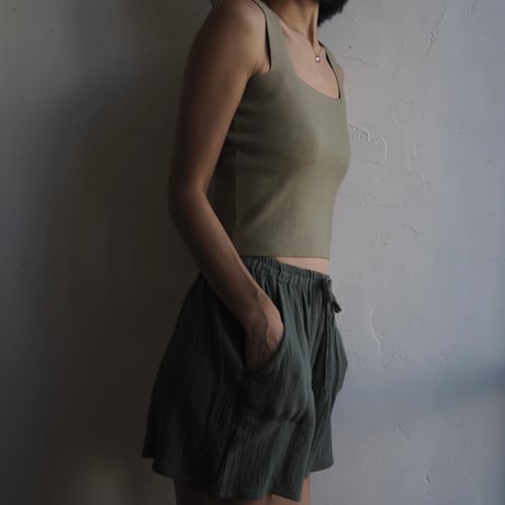 square neck knit cami tops