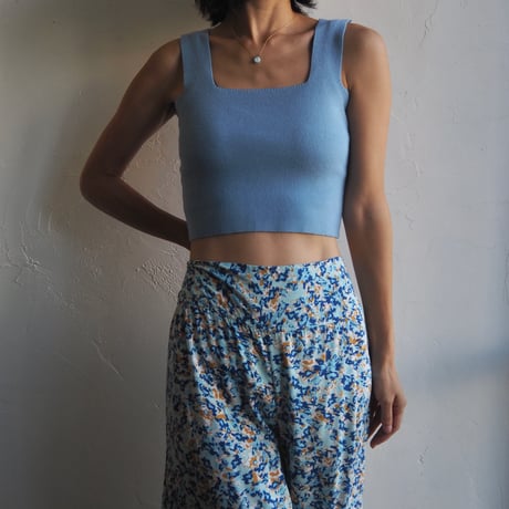 square neck knit cami tops