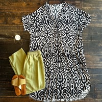 monochrome caftan dress