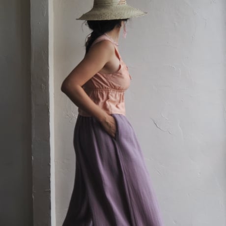double gauze cotton wide pants