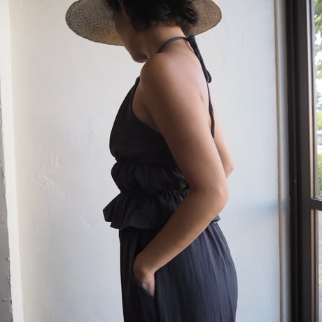 halter neck gather blouse