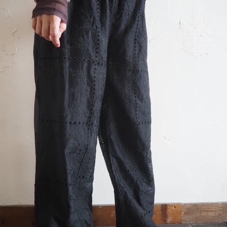 patchwork stitch pants