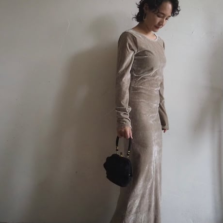 back open velvet dress