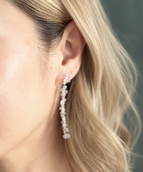 minamo with herkimer diamonds pierced earrings