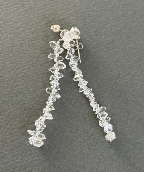 minamo with herkimer diamonds pierced earrings