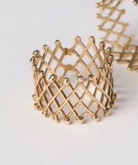 Lattice Passage-Diamond mesh ring silver925