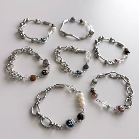 assort chairn & stone bracelet