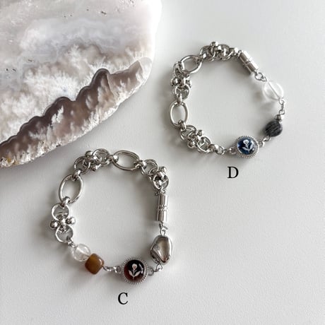 assort chairn & stone bracelet