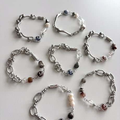assort chairn & stone bracelet