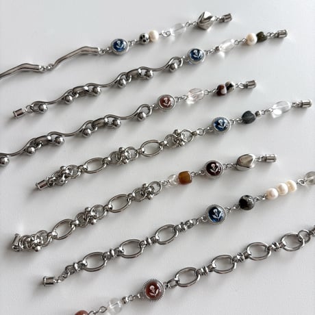 assort chairn & stone bracelet