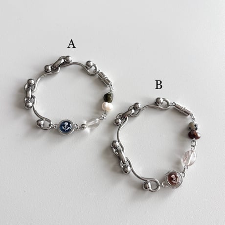 assort chairn & stone bracelet