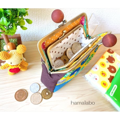 【HA-1112】親子口金 12cm(肉球×アンティークゴールド)