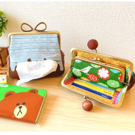 限定品！【HA-1860】親子口金12cm(キツネひねり×アンティークゴールド)