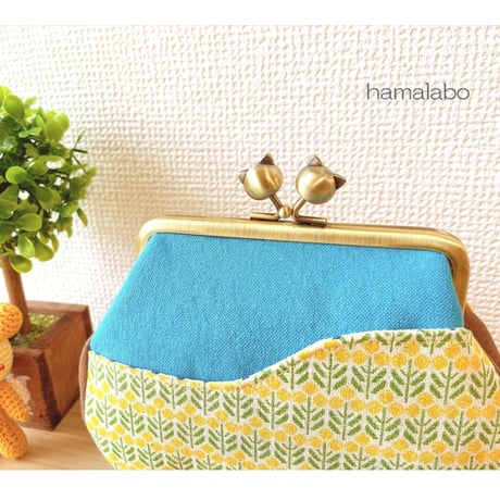 【HA-483】12cm/角型(ネコ玉×シルバー)