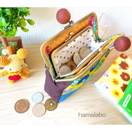 【HA-2282】親子口金 12cm(リス×茶色のどんぐり)アンティークゴールド