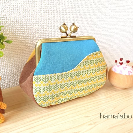【HA-1640】12cm/角型(ネコ玉×ゴールド)