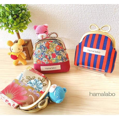 8月8日販売開始！【KT-2173】ミニサイズ♪がま口ポーチ（マチあり）の型紙＆レシピ【7.5cm/くし型用】