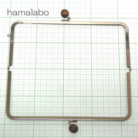 蔵出し！廃盤品の限定復活！【HA-b1258】22cm/角型(茶色の木玉×シルバー)
