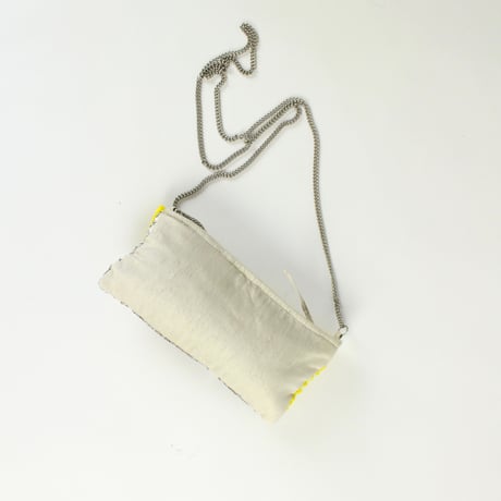 Vintage yellow beads stylish clutch bag