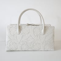 利休バッグ  / White Silver Damask  / R_1181