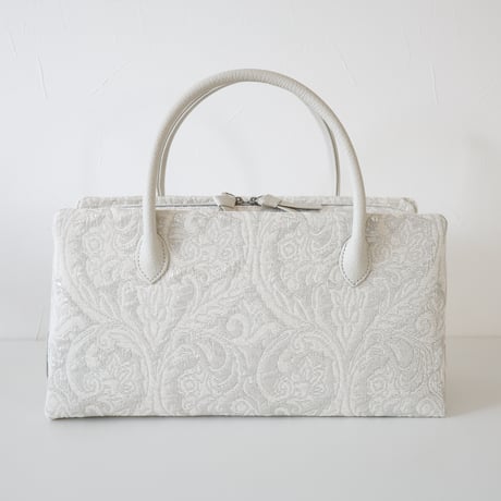 利休バッグ  / White Silver Damask  / R_1181
