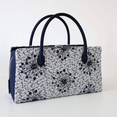 利休バッグ  / Navy White boucle  / R_1180