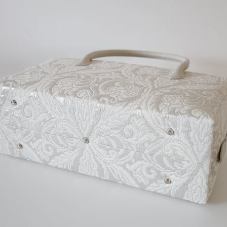 利休バッグ  / White Silver Damask  / R_1181