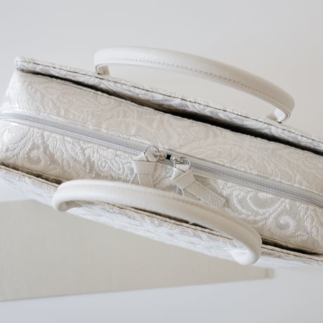 利休バッグ  / White Silver Damask  / R_1181