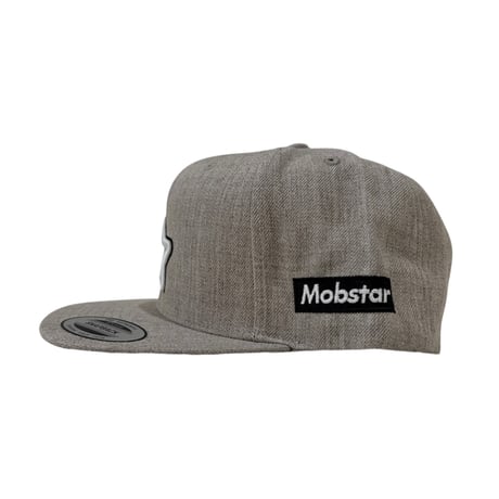 double star flat visor cap heather grey