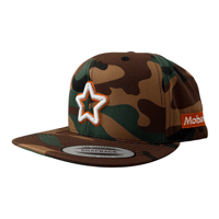 double star flat visor cap camo